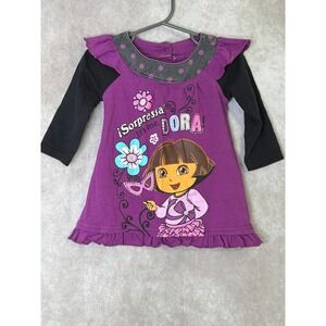2012 Nickelodeon Dora the Explorer Dress Baby Long Sleeve‎ Purple Black 18M